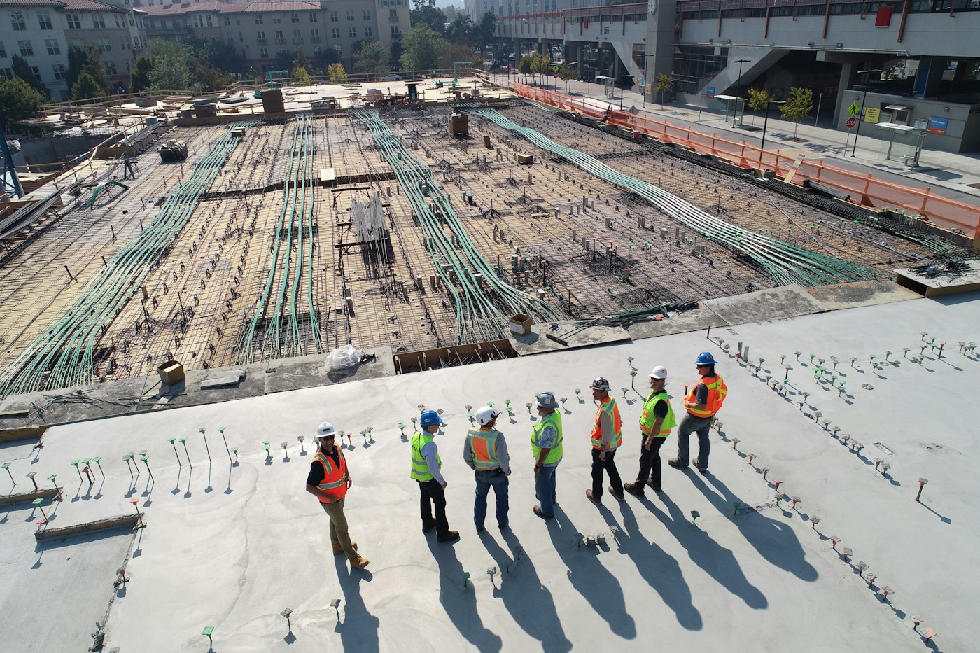 Active construction site aerial